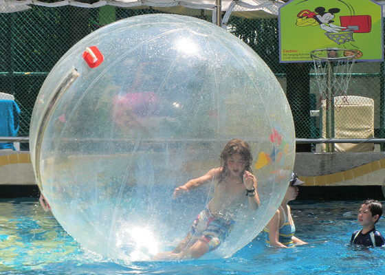Transparentes PVC TPU, das auf Wasser-Blasen-Ball-Logo-Drucksondergröße geht