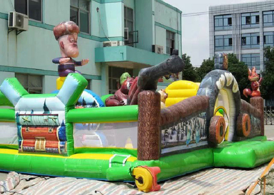PVC-Planen-aufblasbares Vergnügungspark-Tierbärn-Zoo-Thema-Digital-Drucken