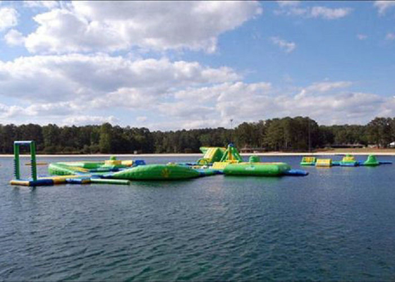 Der enorme gesortierte aufblasbare grüne/Gelb Wasser-Park druckte für Ozean-Spielplatz